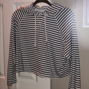stripped cropped hoodie